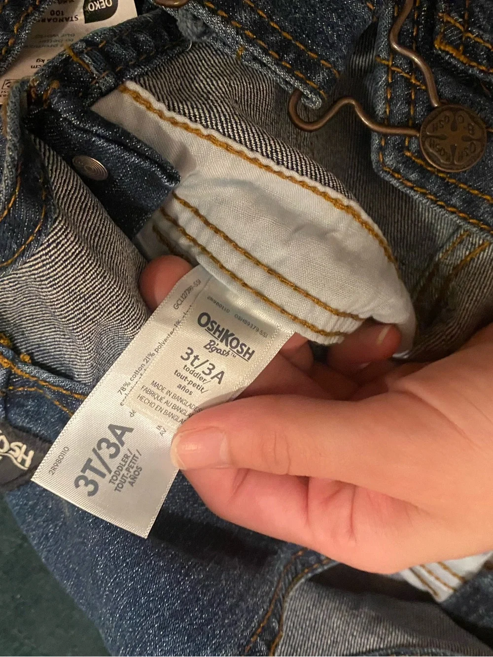 OshKosh B'gosh Dark Blue Denim Overalls for Kids